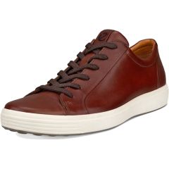 Ecco Shoes Men's Soft 7 Leather Trainers - Cognac