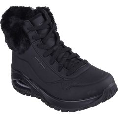 Skechers Women's Uno Rugged Fall Air Trainers Ankle Boots - Black Black