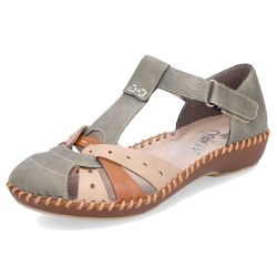 Rieker Women's M1655-54 Mary Jane Shoes Sandals - Olive Beige Cayenne