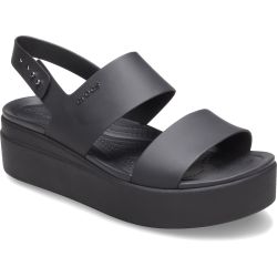 Crocs Women's Brooklyn Low Wedge Sandals - Black