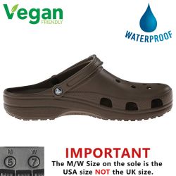 Crocs Men's Women's Classic Clog Vegan Work Shoes Sandals - Chocolate