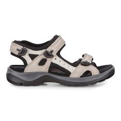 Ecco Shoes Women's Offroad Leather Walking Sandals - Atmosphere Ice Black