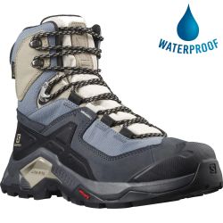 Salomon Women's Quest Element GTX Waterproof Walking Hiking Boots - Ebony Rainy Day Stormy Weather