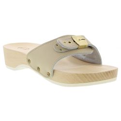 Scholl Womens Pescura Heel Wooden Slide Sandals Clogs