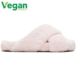 Toms Women's Susie Coss Over Vegan Slippers - Pink Faux Fur