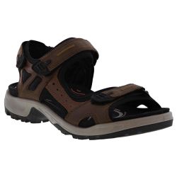 Ecco Shoes Men's Offroad Leather Walking Sandals - Espresso Cocoa Brown Black