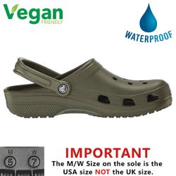 Crocs Men's Women's Classic Clog Vegan Work Shoes Sandals - Army Green