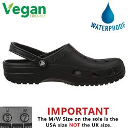 Crocs Men's Women's Classic Clog Vegan Work Shoes Sandals - Black