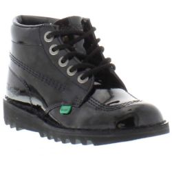 Kickers Kids Kick Hi Core High Top Ankle Boots - Black Patent