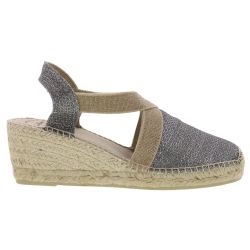 Toni Pons Women's Triton Slingback Wedge Espadrille Shoes - Plom Silver