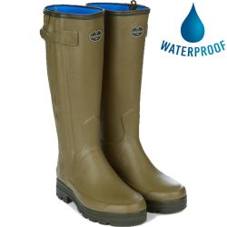 Le Chameau Men's Wellies Chasseur Neoprene Zip Wellington Boots - Vert Vierzon