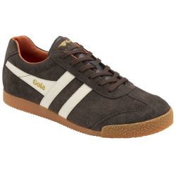 Gola Men's Harrier Trainers - Dark Brown Off White Moody Orange