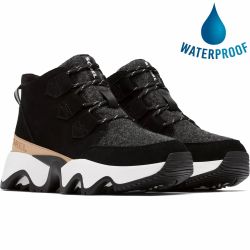 Sorel Womens Kinetic Impact Caribou Waterproof Trainers - Black Sea Salt