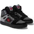 DC Men's Pure High Top WC WNT Hi Top Skate Shoes - Grey Black Red