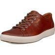 Ecco Shoes Men's Soft 7 Leather Trainers - Cognac Tan