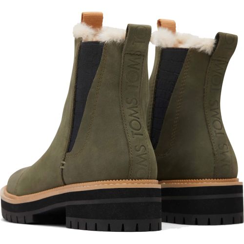 Olive green chelsea boots womens deals