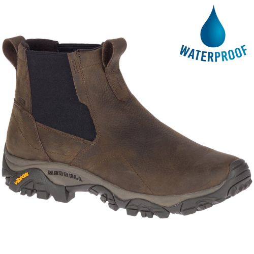 Merrell Mens Moab Adventure Chelsea Polar Waterproof Boots Brown