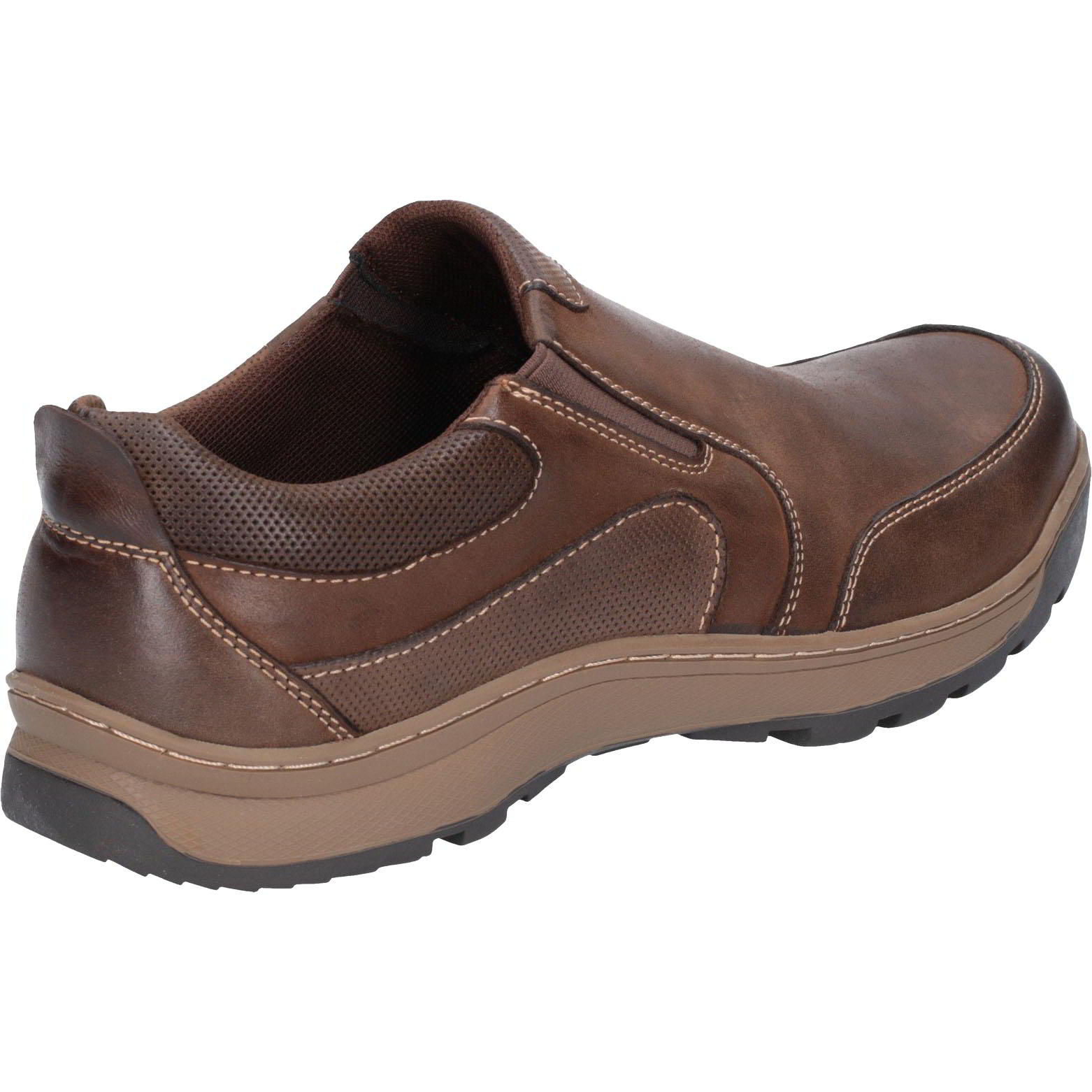 Hush Puppies Mens Jasper Leather Slip On Shoes - Brown UK 12 2951